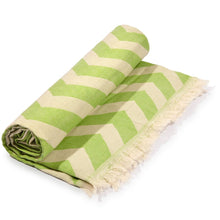 Load image into Gallery viewer, Mersin Chevron Towel / Blanket  - Green
