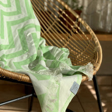 Load image into Gallery viewer, Mersin Chevron Towel / Blanket  - Green
