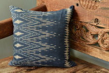Load image into Gallery viewer, Indigo Ikat Pillow Cover

